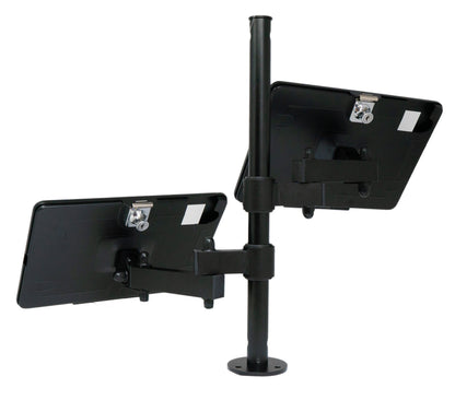 SYSTEM-S Doppel Tischhalterung 360° Ständer abschließbar für iPad 10, Pro 11", Air (2018 2020 2021 2022 2024)