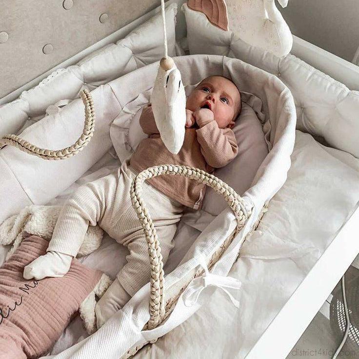 Moses basket wickerwork including mattress - comfortable sleeping environment for your baby