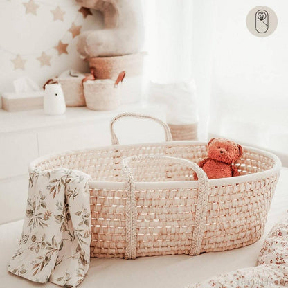 Moses basket wickerwork including mattress - comfortable sleeping environment for your baby