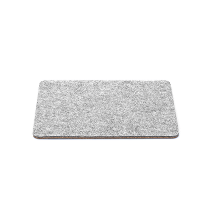 Mousepad aus Filz und Kork | 20 x 25 cm | hellgrau