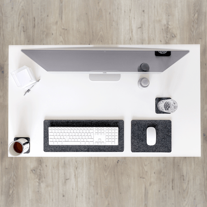 Felt and cork desk pad | 20 x 50 cm | anthracite