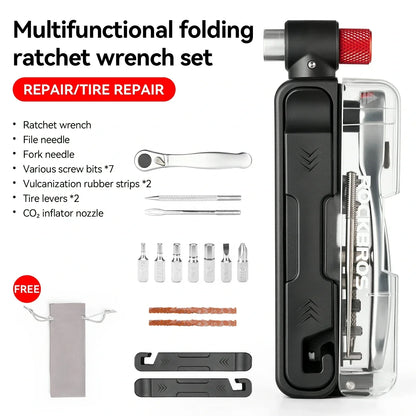 Multifunktionales 15-in-1 Mini-Ratsche-Fahrradwerkzeug