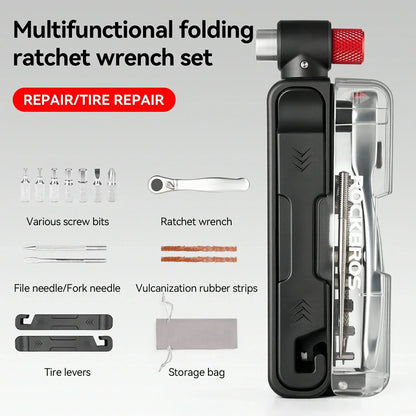 Multifunktionales 15-in-1 Mini-Ratsche-Fahrradwerkzeug