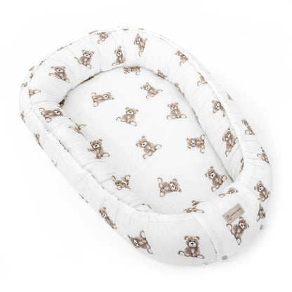 Babynestchen aus Musselin Teddybär – Weicher Baby-Kokon