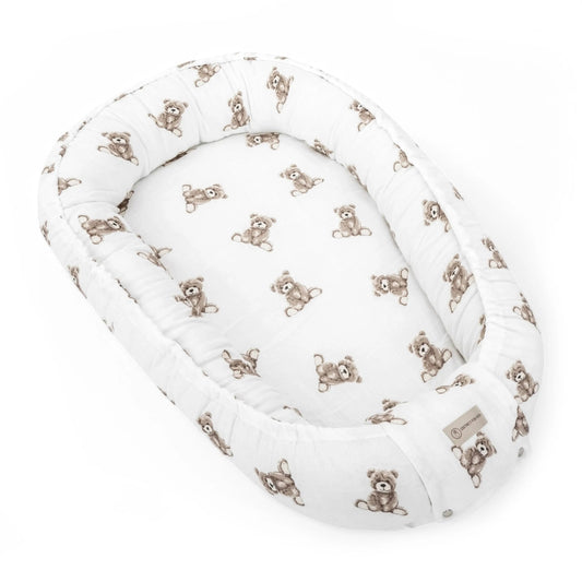 Babynestchen aus Musselin Teddybär – Weicher Baby-Kokon