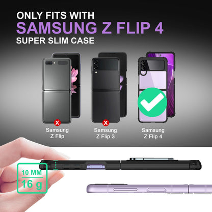 NALIA Klare Ringhülle kompatibel mit Samsung Galaxy Z Flip4 Hülle, Verstärkter Aufprall-Schutz Rahmen, Transparent Anti-Gelb Kratzfest Harte Rückseite & Silikon-Rand, 360-Grad Ring