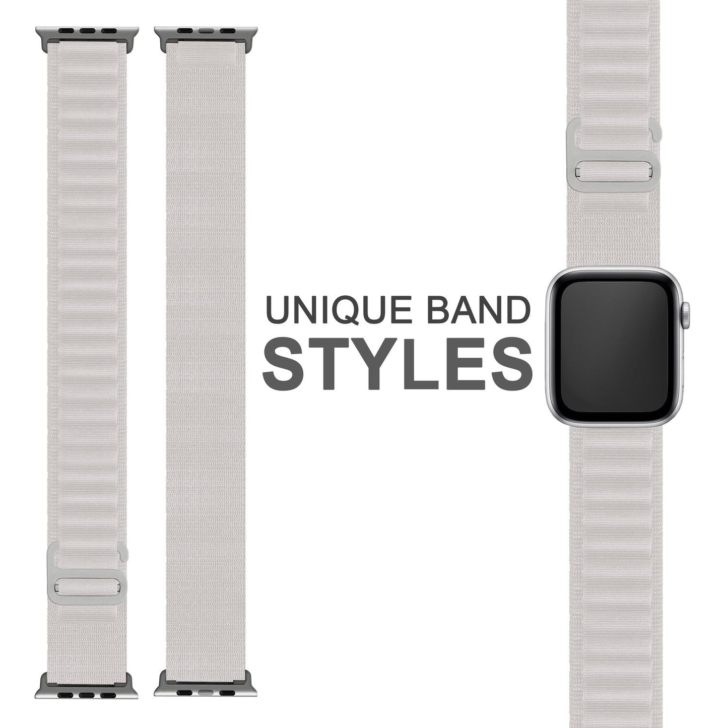 NALIA Smart Watch Armband Alpine Loop Style kompatibel mit Apple Watch Armband Ultra/SE & Series 8/7/6/5/4/3/2/1, 42/44/45/49mm, G-Haken iWatch Outdoor Uhr Band, Nylon