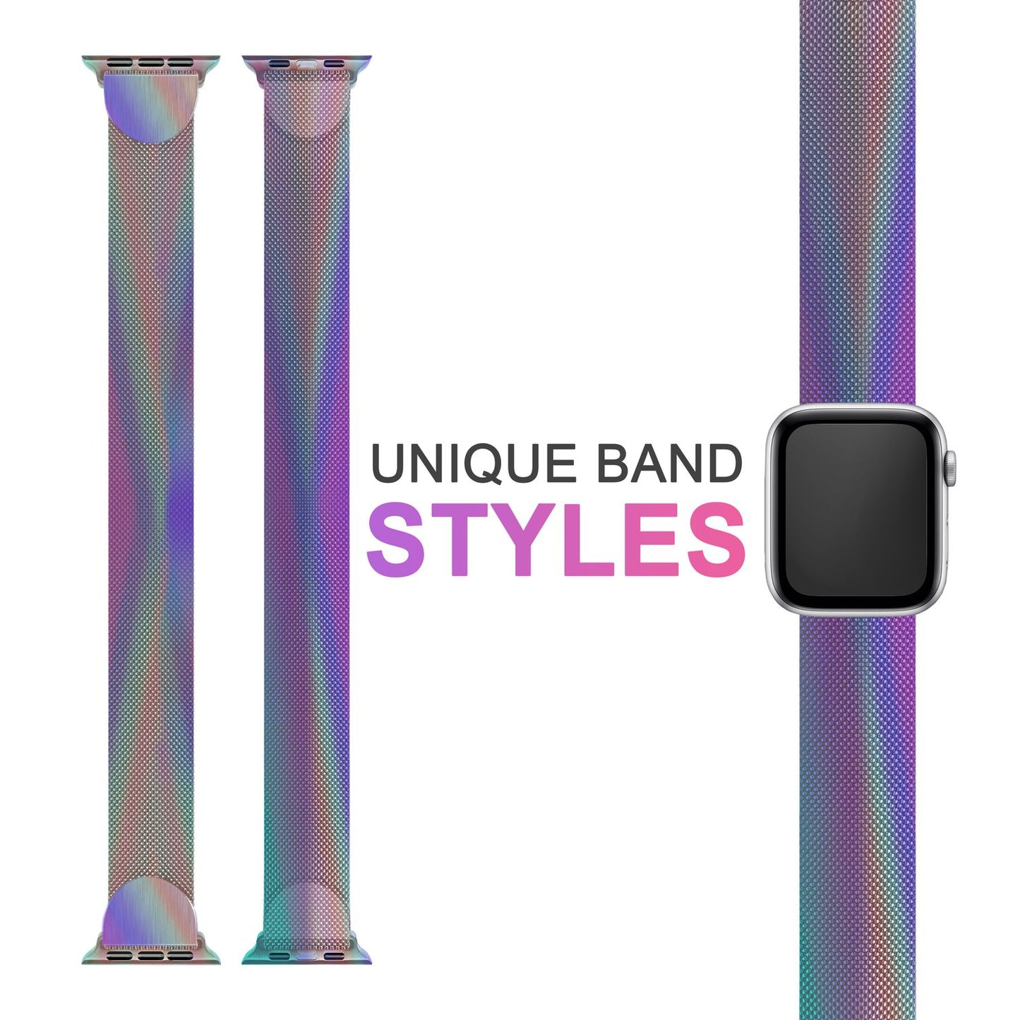 NALIA Milanaise Edelstahl Smart Watch Armband kompatibel mit Apple Watch Armband SE & Series 8/7/6/5/4/3/2/1, 38mm 40mm 41mm, iWatch-Band Magnet-Verschluss, Metall