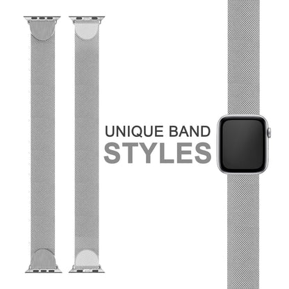 NALIA Milanaise Edelstahl Smart Watch Armband kompatibel mit Apple Watch Armband SE & Series 8/7/6/5/4/3/2/1, 38mm 40mm 41mm, iWatch-Band Magnet-Verschluss, Metall