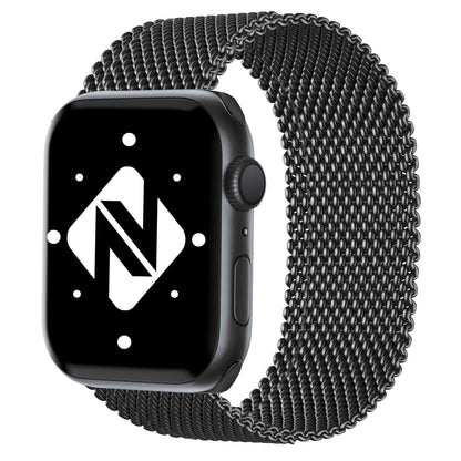 NALIA Milanaise Edelstahl Smart Watch Armband kompatibel mit Apple Watch Armband Ultra/SE & Series 8/7/6/5/4/3/2/1, 42mm 44mm 45mm 49mm, iWatch-Band Magnet-Verschluss, Metall
