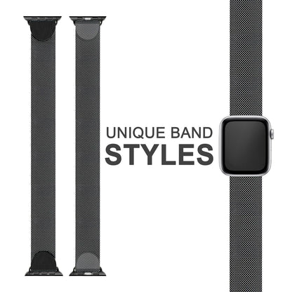 NALIA Milanaise Edelstahl Smart Watch Armband kompatibel mit Apple Watch Armband Ultra/SE & Series 8/7/6/5/4/3/2/1, 42mm 44mm 45mm 49mm, iWatch-Band Magnet-Verschluss, Metall