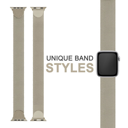 NALIA Milanaise Edelstahl Smart Watch Armband kompatibel mit Apple Watch Armband Ultra/SE & Series 8/7/6/5/4/3/2/1, 42mm 44mm 45mm 49mm, iWatch-Band Magnet-Verschluss, Metall