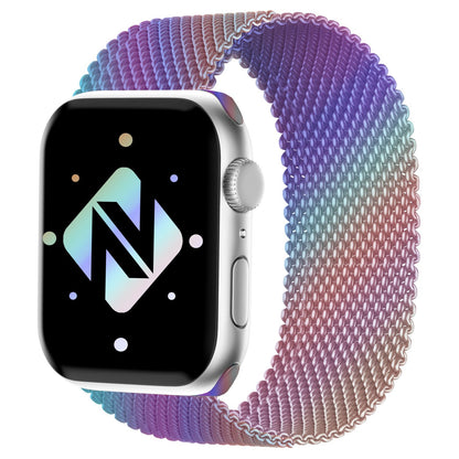NALIA Milanaise Edelstahl Smart Watch Armband kompatibel mit Apple Watch Armband Ultra/SE & Series 8/7/6/5/4/3/2/1, 42mm 44mm 45mm 49mm, iWatch-Band Magnet-Verschluss, Metall