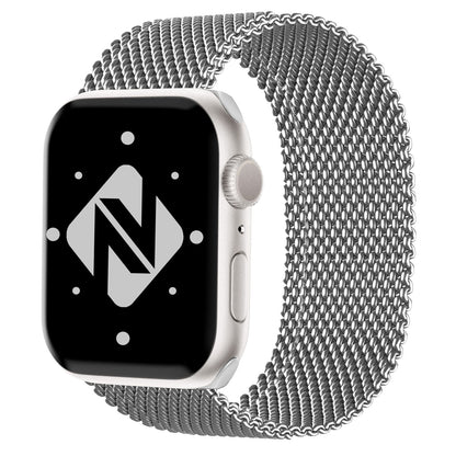 NALIA Milanaise Edelstahl Smart Watch Armband kompatibel mit Apple Watch Armband Ultra/SE & Series 8/7/6/5/4/3/2/1, 42mm 44mm 45mm 49mm, iWatch-Band Magnet-Verschluss, Metall