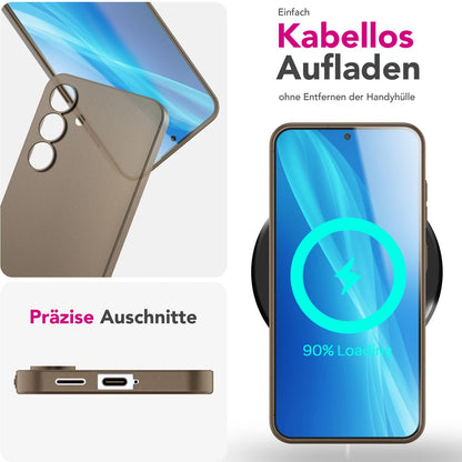 NALIA Ultra Slim Hardcase für Samsung Galaxy S25 – Matt & 0.3mm Dünn – PHANTOM (Hauchdünnes Cover & Kamera-Vollschutz) – Marke aus Berlin