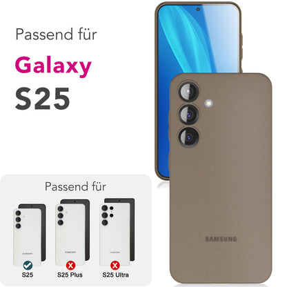 NALIA Ultra Slim Hardcase für Samsung Galaxy S25 – Matt & 0.3mm Dünn – PHANTOM (Hauchdünnes Cover & Kamera-Vollschutz) – Marke aus Berlin