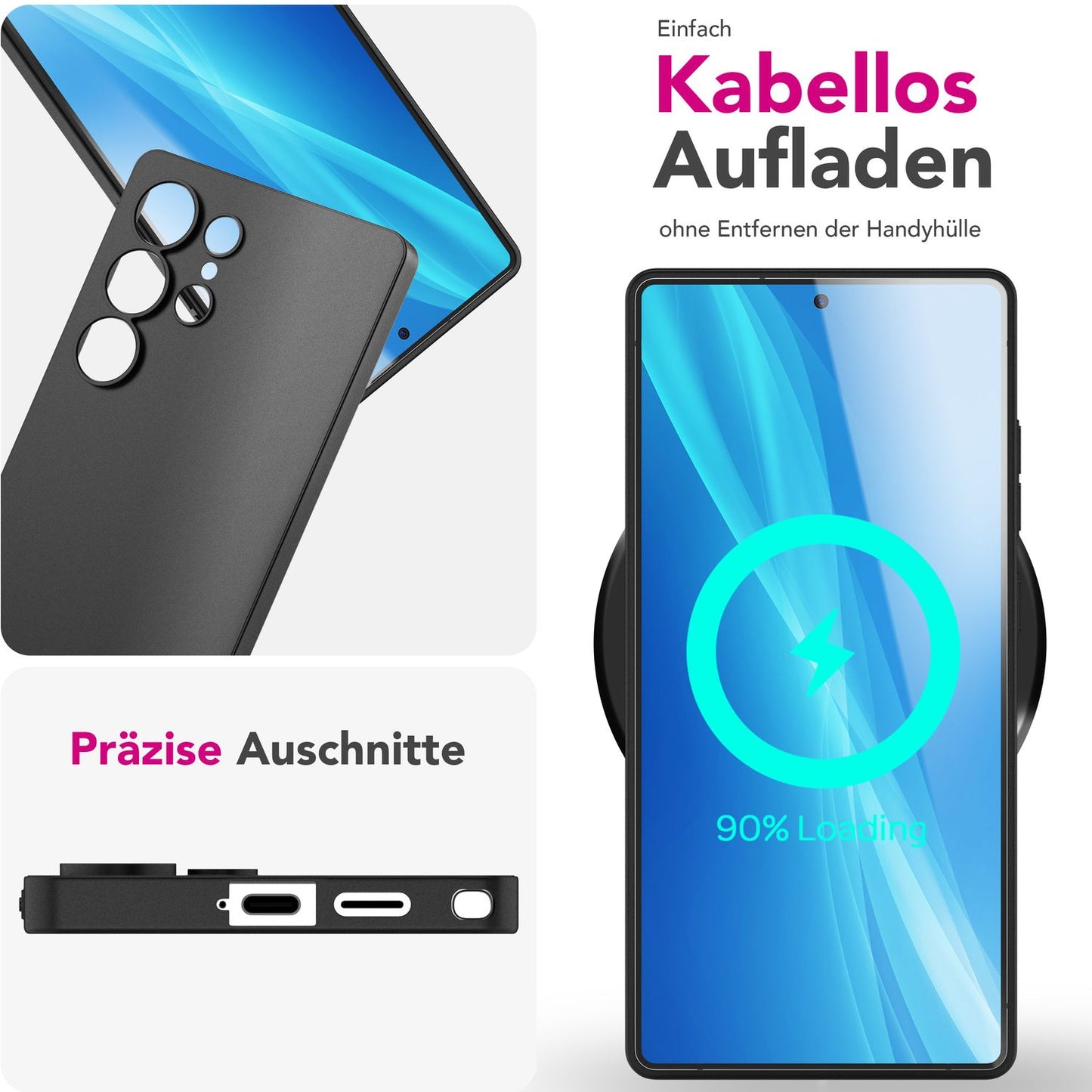 NALIA Ultra Slim Hardcase für Samsung Galaxy S25 Ultra – Matt & 0.3mm Dünn – PHANTOM (Hauchdünnes Cover & Kamera-Vollschutz) – Marke aus Berlin