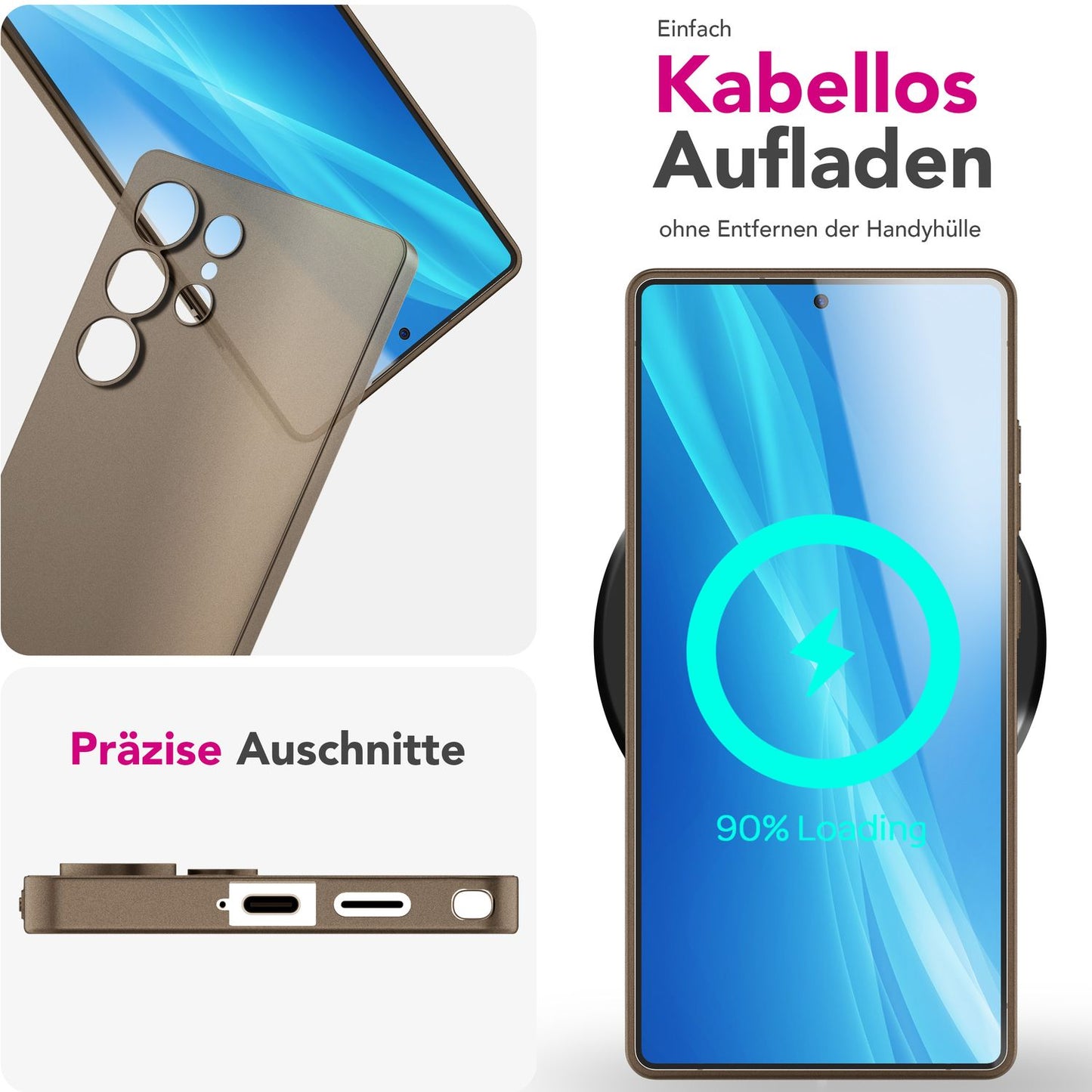 NALIA Ultra Slim Hardcase für Samsung Galaxy S25 Ultra – Matt & 0.3mm Dünn – PHANTOM (Hauchdünnes Cover & Kamera-Vollschutz) – Marke aus Berlin