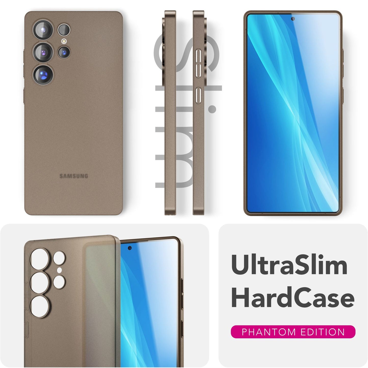 NALIA Ultra Slim Hardcase für Samsung Galaxy S25 Ultra – Matt & 0.3mm Dünn – PHANTOM (Hauchdünnes Cover & Kamera-Vollschutz) – Marke aus Berlin