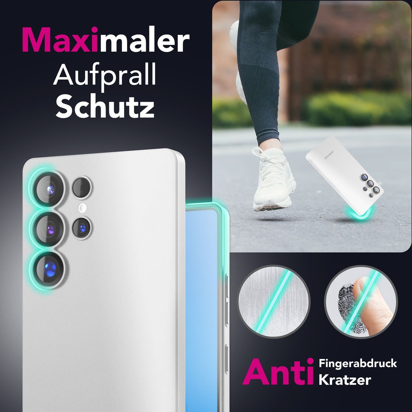 NALIA Ultra Slim Hardcase für Samsung Galaxy S25 Ultra – Matt & 0.3mm Dünn – PHANTOM (Hauchdünnes Cover & Kamera-Vollschutz) – Marke aus Berlin