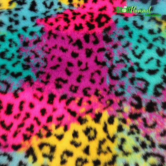 Ecoshag™ Rainbow Leopard Animal Faux Fur