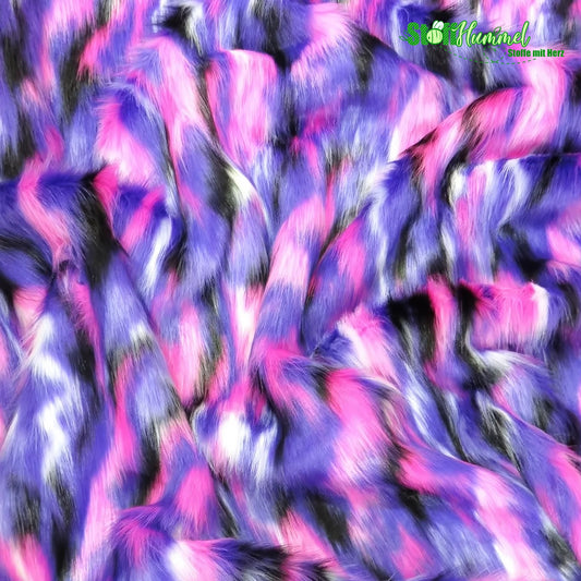 Ecoshag™ Purple, Fuchsia, White Sunset Multi-Color Faux Fur