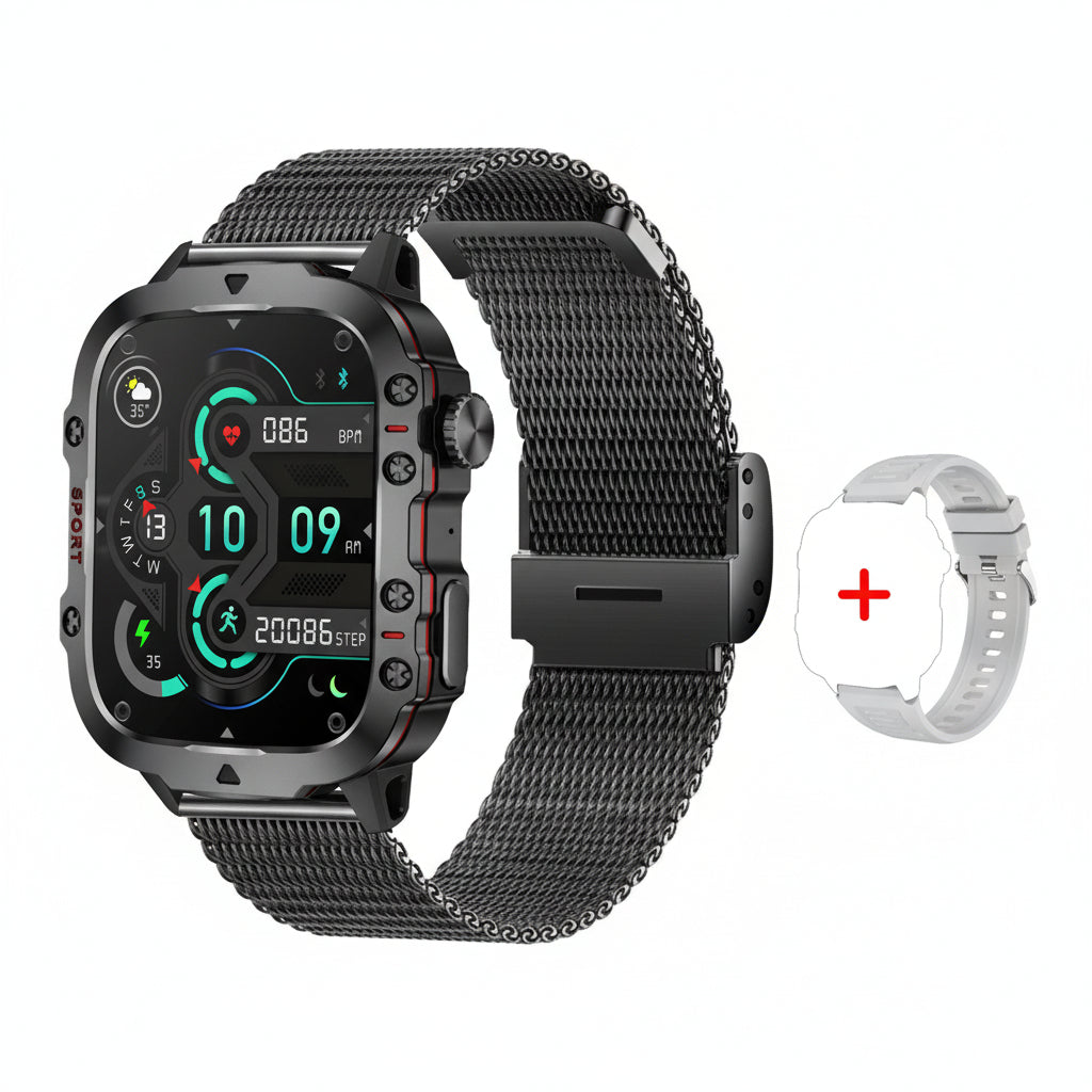 Outdoor Smartwatch mit Bluetooth-Anruf, GPS & 1,96" AMOLED