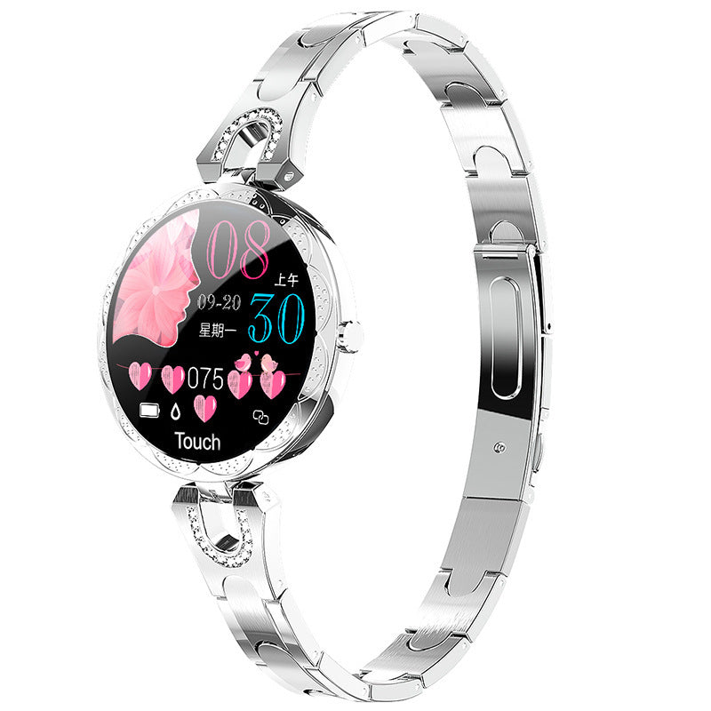Elegante Damen-Smartwatch im stilvollen Design – ideal für Alltag, Beruf und Freizeit.