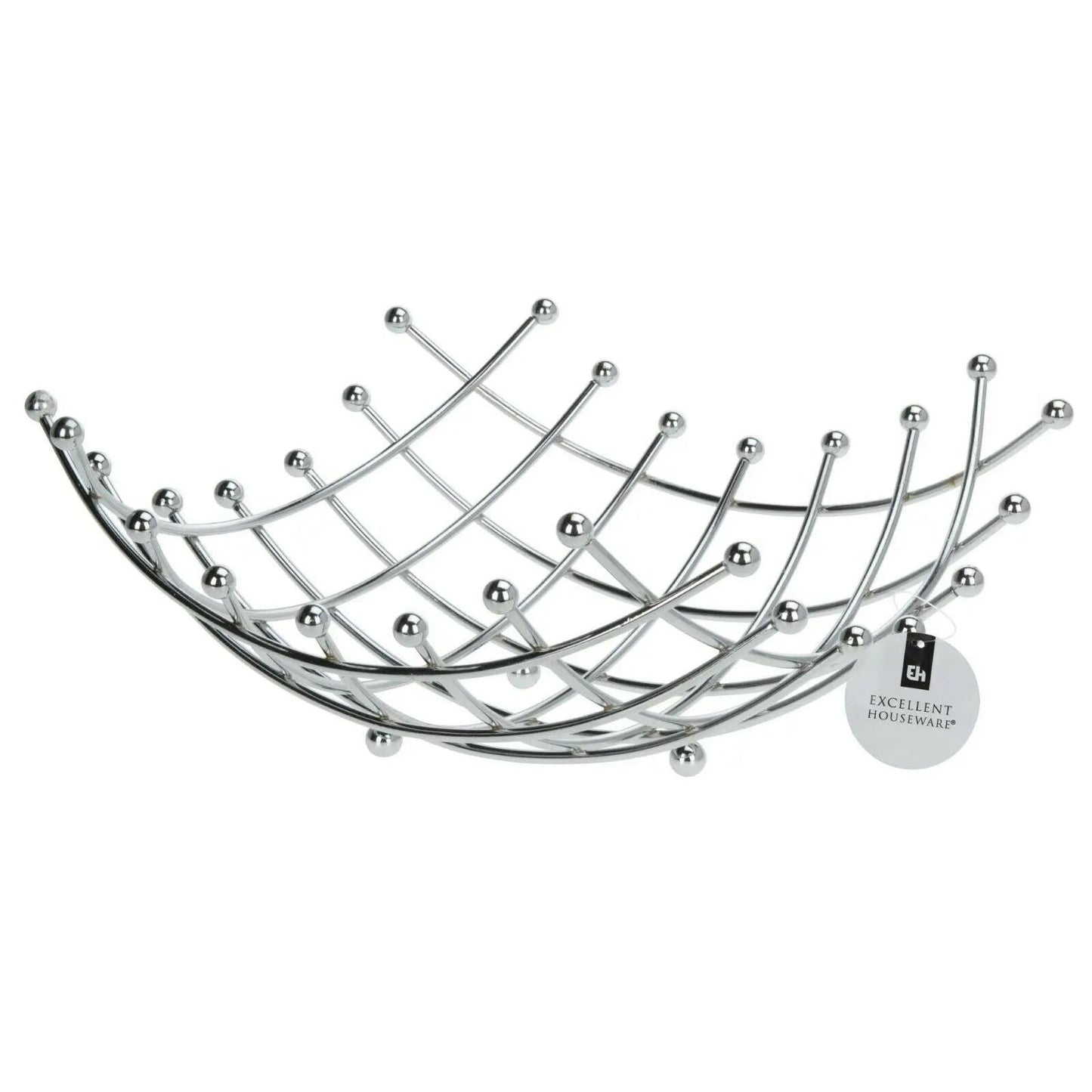 Obstschale 30x30 cm Metall silber Chrom Korb Obstkorb Gitter Ablagekorb Schale