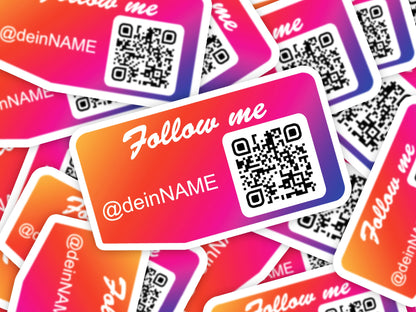 Instagram Aufkleber 4St 10x15cm mit QR Code