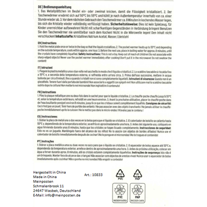 Handwärmer Taschenwärmer Pinguin Taschenheizung Wärmekissen Wärmer 4er SET