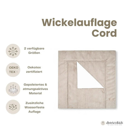 Wickelauflage Cord – mit Unterlage, kuschelig