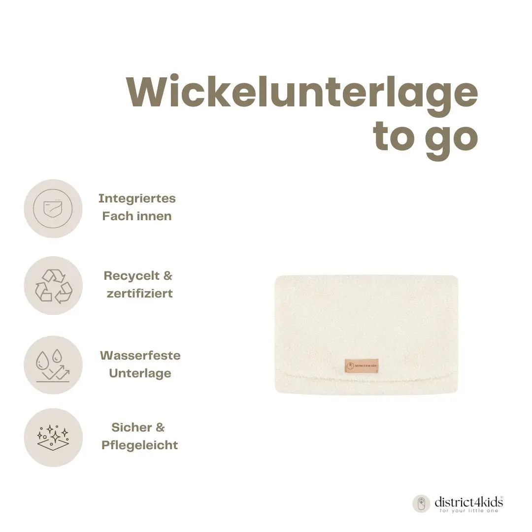 Windeltasche Bouclé – mit Wickelunterlage, unterwegs