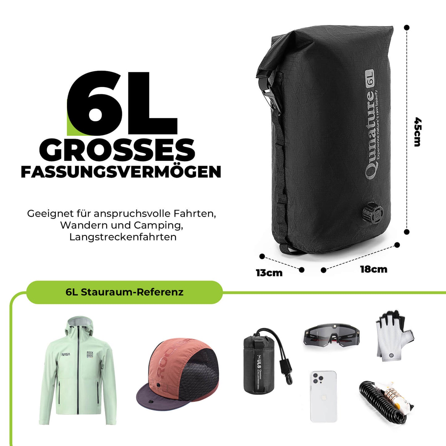 Qunature Lenkertasche 6L/12L Wasserdicht & Leicht