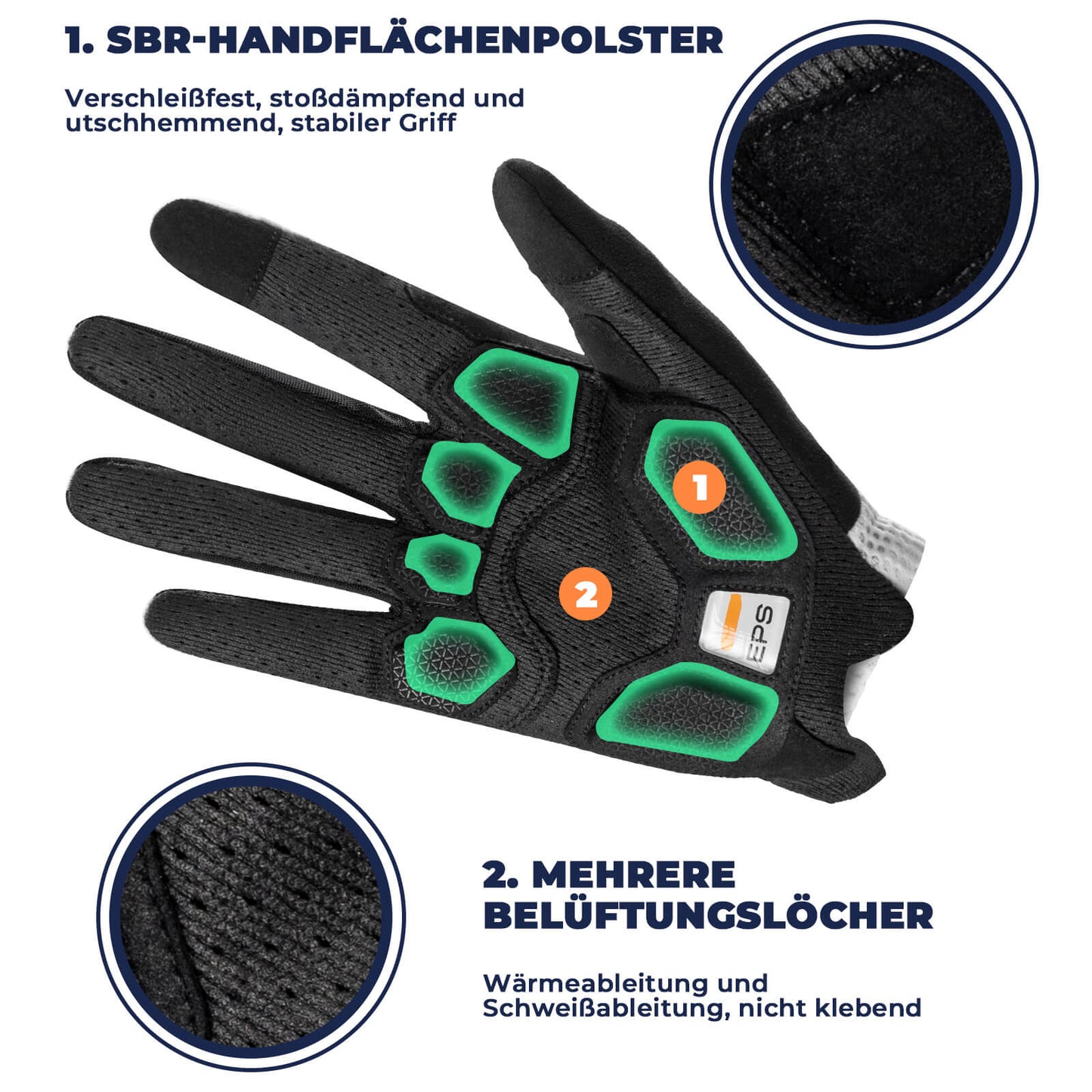 ROAD TO SKY Touchscreen Fahrradhandschuhe SBR Polsterung atmungsaktiv