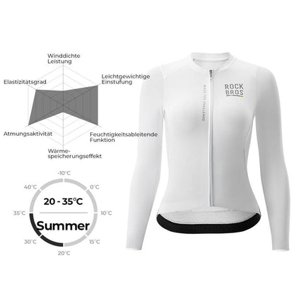ROAD TO SKY Damen Langarm-Radtrikot Fahrrad Jersey für MTB & Rennrad