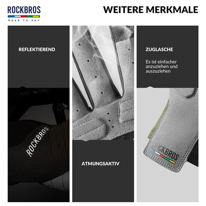 ROAD TO SKY Fahrradhandschuhe mit Touchscreen Atmungsaktiv Herren/Damen