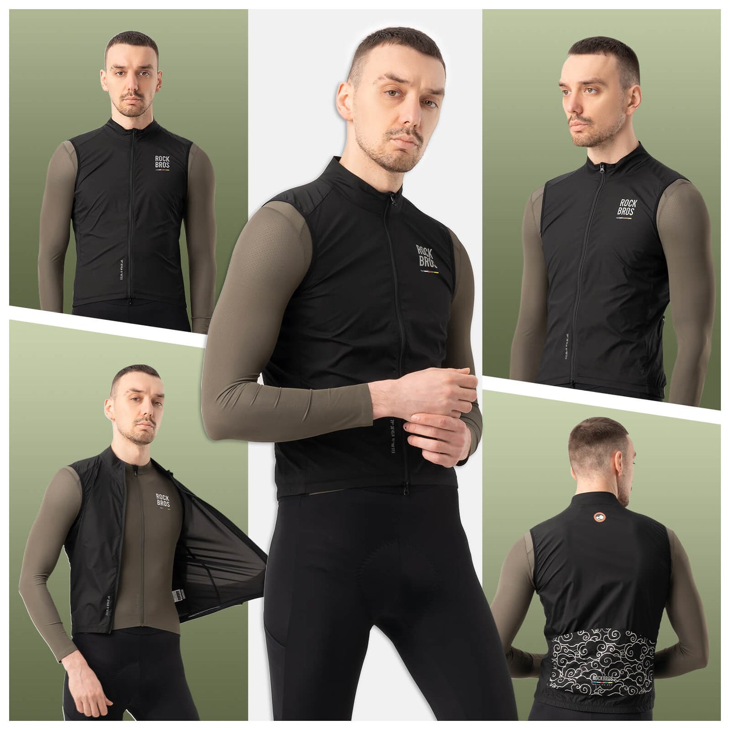 ROAD TO SKY Herren Fahrrad Ärmellos Weste Winddichte Fahrradjacke