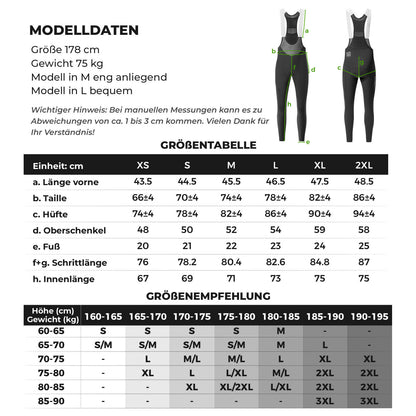 ROAD TO SKY Herren Fahrrad Trägerhose Lang Gepolstert