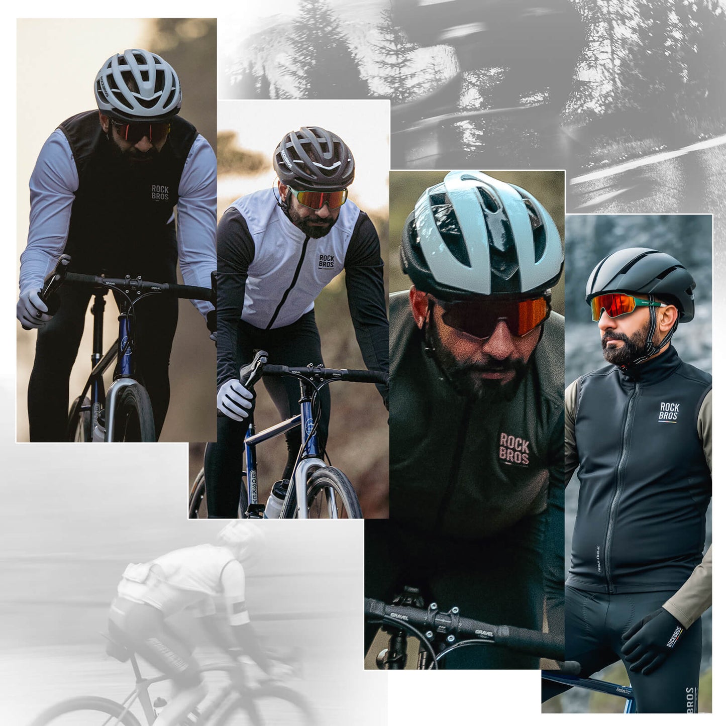 ROAD TO SKY Herren Fahrradjacke Ärmellose Weste Laufweste Atmungsaktiv