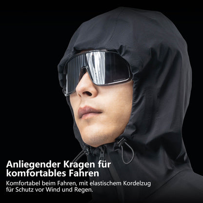ROAD TO SKY Regenjacke faltbare Fahrradjacke Winddicht Unisex für MTB & Rennrad