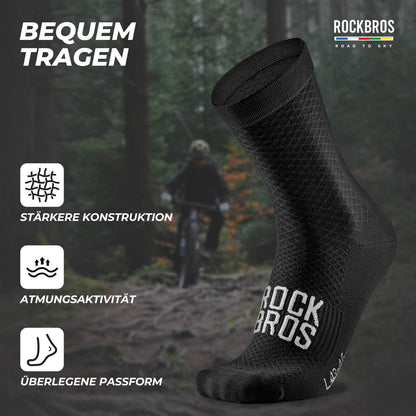 ROAD TO SKY Sportsocken Baumwolle Atmungsaktive Laufsocken für MTB & Rennrad