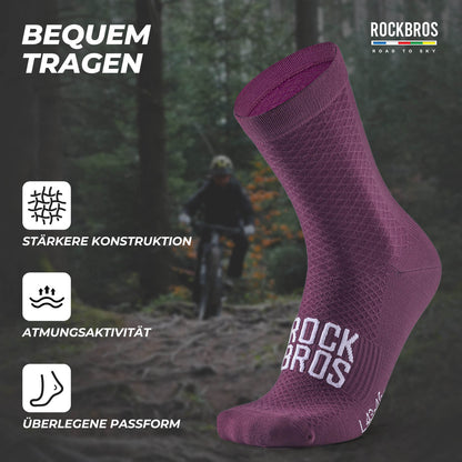 ROAD TO SKY Sportsocken Baumwolle Atmungsaktive Laufsocken für MTB & Rennrad
