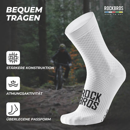 ROAD TO SKY Sportsocken Baumwolle Atmungsaktive Laufsocken für MTB & Rennrad