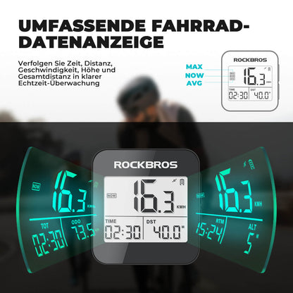 ROCKBROS Fahrradcomputer Kabellos GPS G1