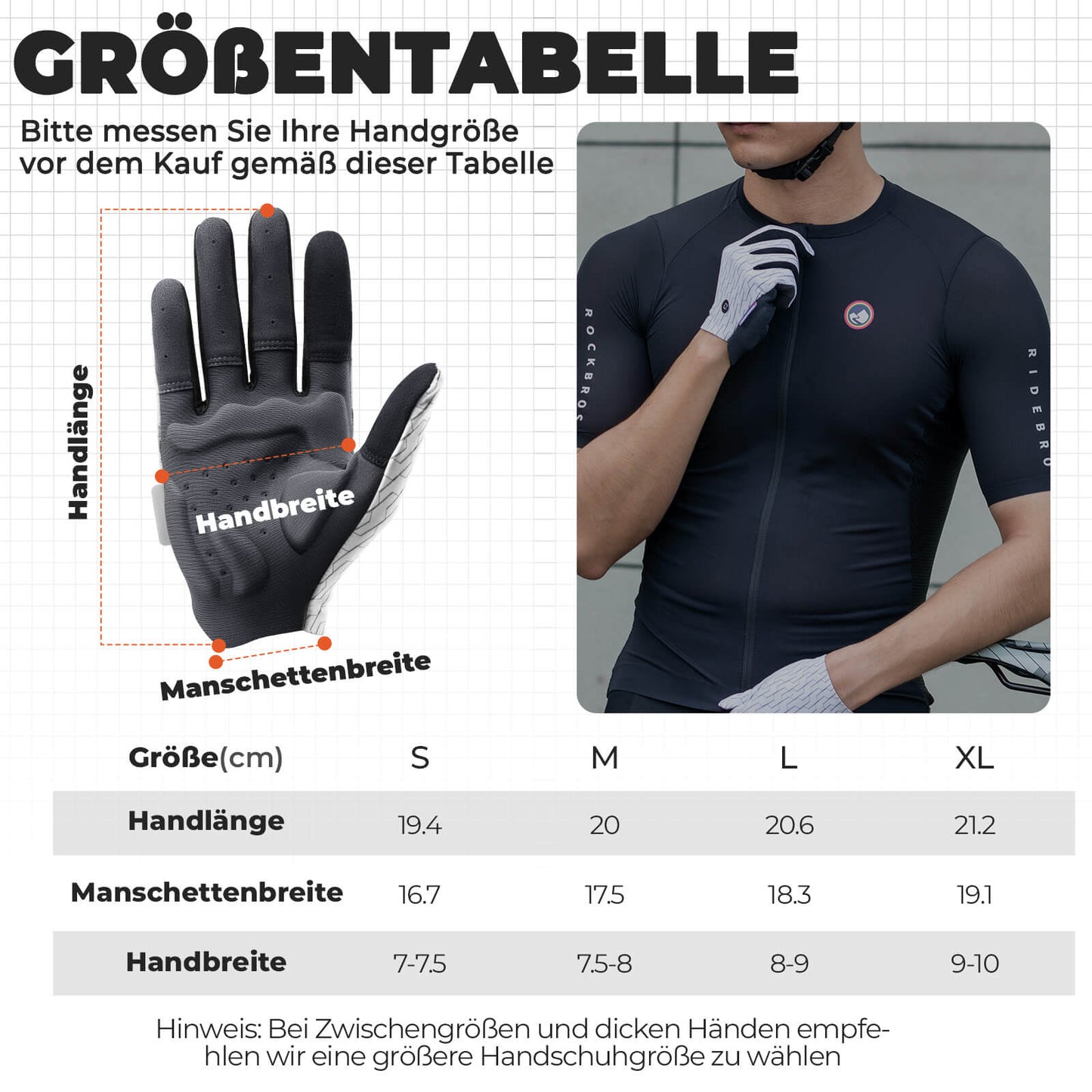 ROCKBROS Fahrradhandschuhe mit Touchfunktion