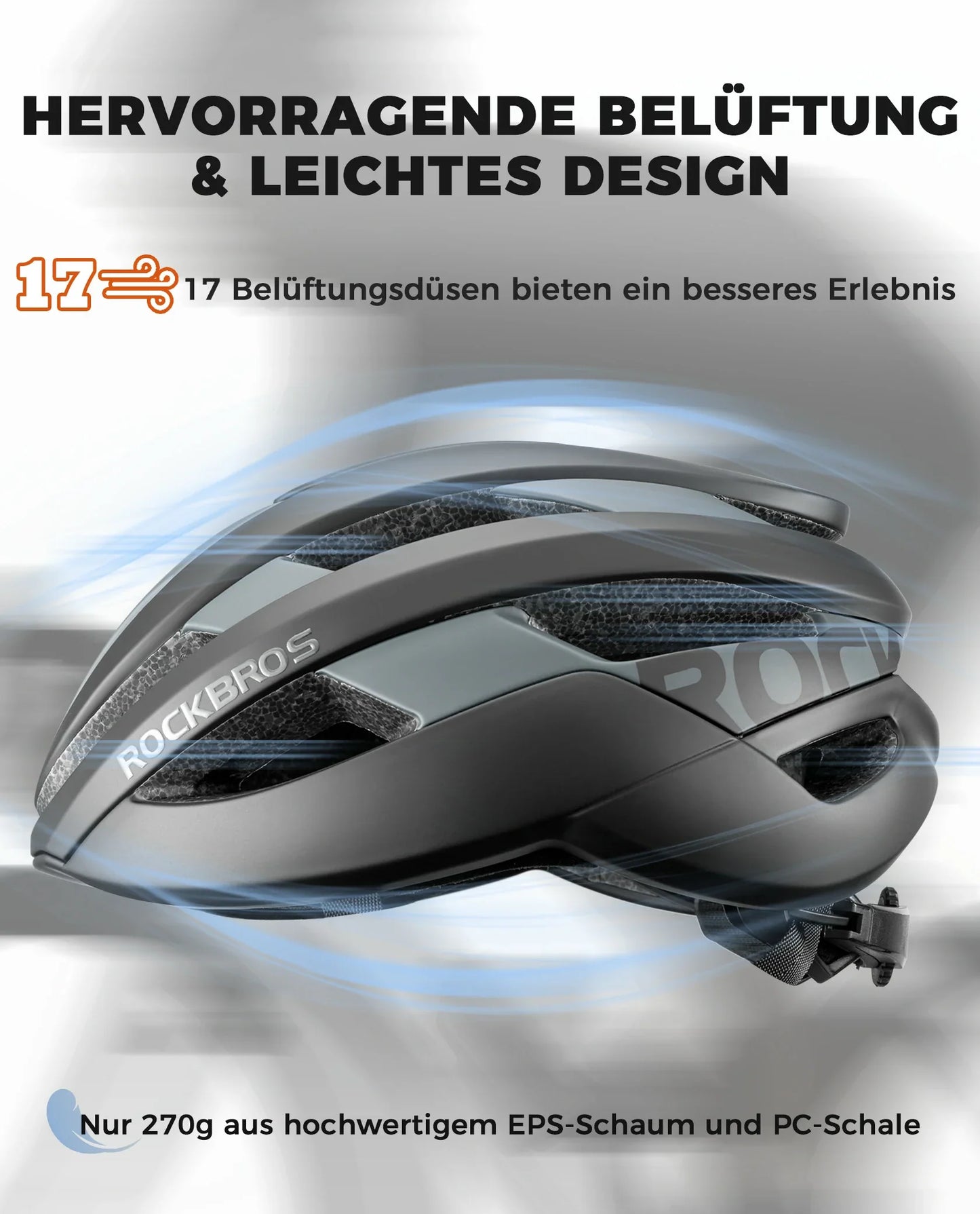 ROCKBROS Fahrradhelm Sport Mountainbike Schutzhelm Atmungsaktiv 54-58cm