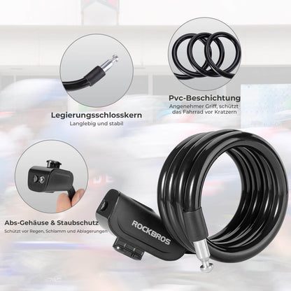 ROCKBROS Fahrradschloss 110 cm / 11 mm