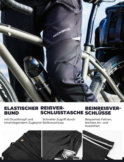ROCKBROS Herren Radlerhose Atmungsaktiv Lang Fahrradhose Unisex M-4XL