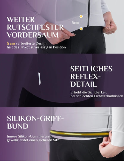 ROCKBROS TVI Damen Langarm-Radtrikot Fahrrad Jersey für MTB & Rennrad